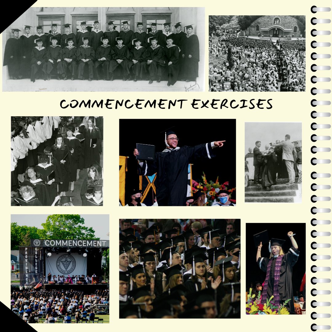 Library_PC's tweet image. Congratulations @ProvidenceCol Class of 2023!!!
Take a look back at some images from past graduations! Graphics adapted from a student-curated exhibit, up now on the library&apos;s 2nd floor. Check it out while in town for the celebrations! 

#Archives #PCArchives #CollegeHistory