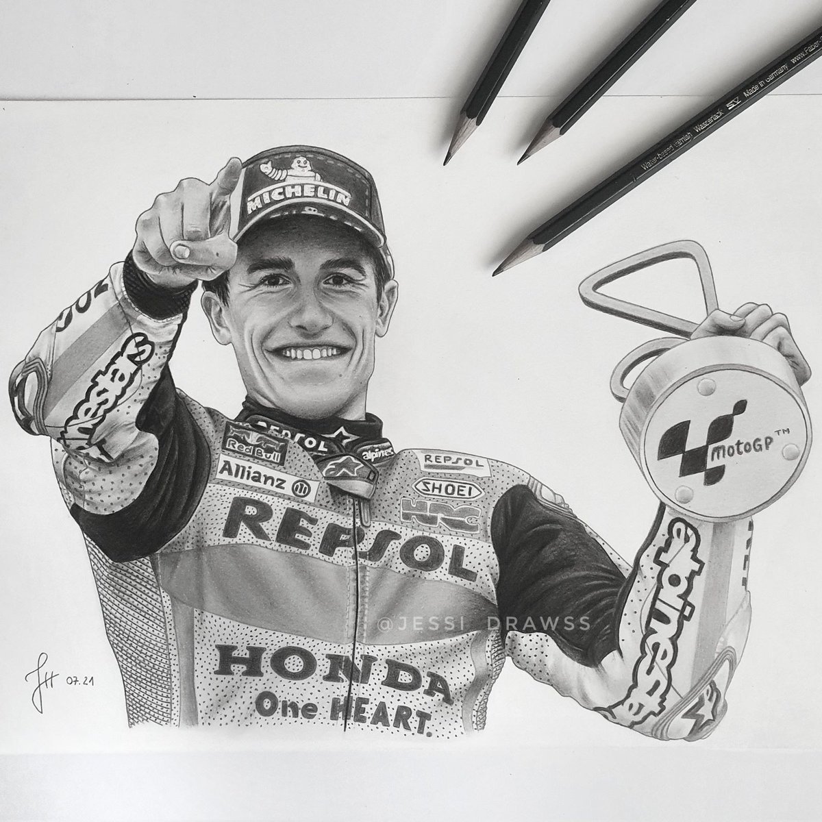 ¡Nos encanta este dibujo de la victoria de @marcmarquez93 en Alemania, 2021! 🤩 ¡Gracias! 🎨 This drawing is amazing 🥰 The Marc's comeback in Sachsenring 🥇Thank you! 📩 Puedes enviarnos tus dibujos a: 📩 You can send us your drawings to: social@weare93.com 🖌️ @jessi_drawss