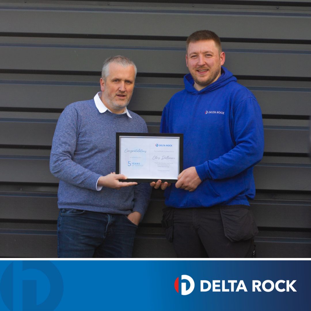 Delta Rock Electrician awarded for 5 years of service 

Read the full article here: deltarock.co.uk/chris-dallimor… 

#DeltaRockGroup #electrician #longservice