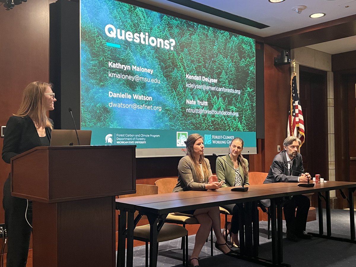 The FCCP co-hosted the first session in the FCWG Science Series in collaboration with <a href="/ForestClimateWG/">Forest-Climate Working Group</a>  &amp; <a href="/foresters/">Society of American Foresters</a>. The session included presentations from <a href="/deew729/">Danielle Watson</a> [<a href="/foresters/">Society of American Foresters</a>], Kendall Delyser [<a href="/AmericanForests/">American Forests</a>], and Nathan Truitt [<a href="/AmForestFndn/">American Forest Foundation</a>].