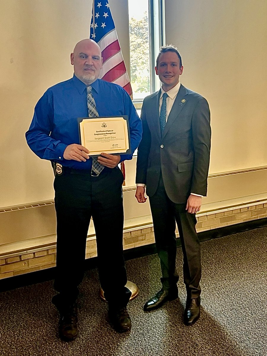 RepMaxMiller's tweet photo. Congratulations to Parma resident and Cleveland Metro Housing Unit Sgt. Scott Drew for winning @NAPOpolice's TOP COPS award! Thank you for your service to our community! https://t.co/v8lfItL8NM