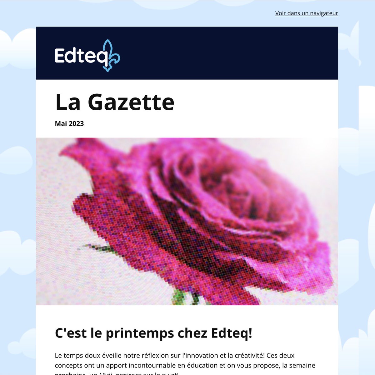 📬🌸
La Gazette Edteq de mai est DANS VOS BOÎTES AUX LETTRES! Vous ne l'avez pas reçue!? Par ici 👇
preview.mailerlite.io/preview/337757…

#EduQc #EduTIC #edtech