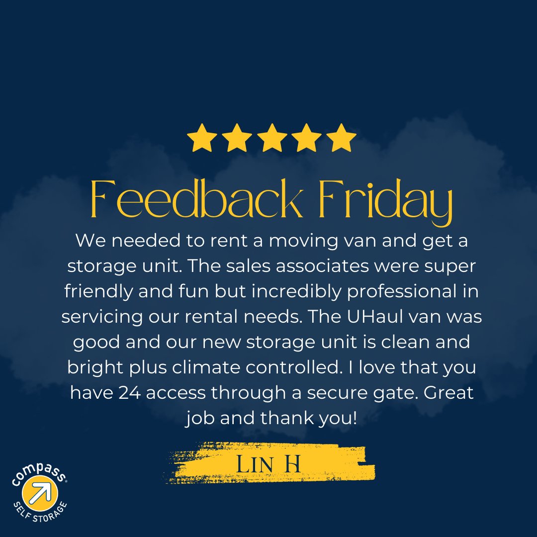 CompassStorage's tweet image. Check out this #FeedbackFriday for #CompassStorage in #NoviMi 🤩. #WeMakeItEasier