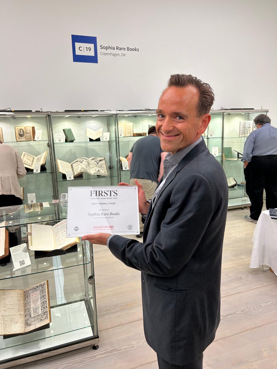 Firsts London (@firstslondon) on Twitter photo The Firsts Committee was delighted to award Benjamin Spademan, <a href="/sophiararebooks/">SOPHIA ∑ RARE BOOKS</a>, <a href="/MaggsBros/">Maggs Bros. Ltd.</a>, and @invisibl_inks with stand awards for their outstanding material at Firsts London this year! Congratulations! 🎉 The Firsts Committee was delighted to award Benjamin Spademan, <a href="/sophiararebooks/">SOPHIA ∑ RARE BOOKS</a>, <a href="/MaggsBros/">Maggs Bros. Ltd.</a>, and @invisibl_inks with stand awards for their outstanding material at Firsts London this year! Congratulations! 🎉