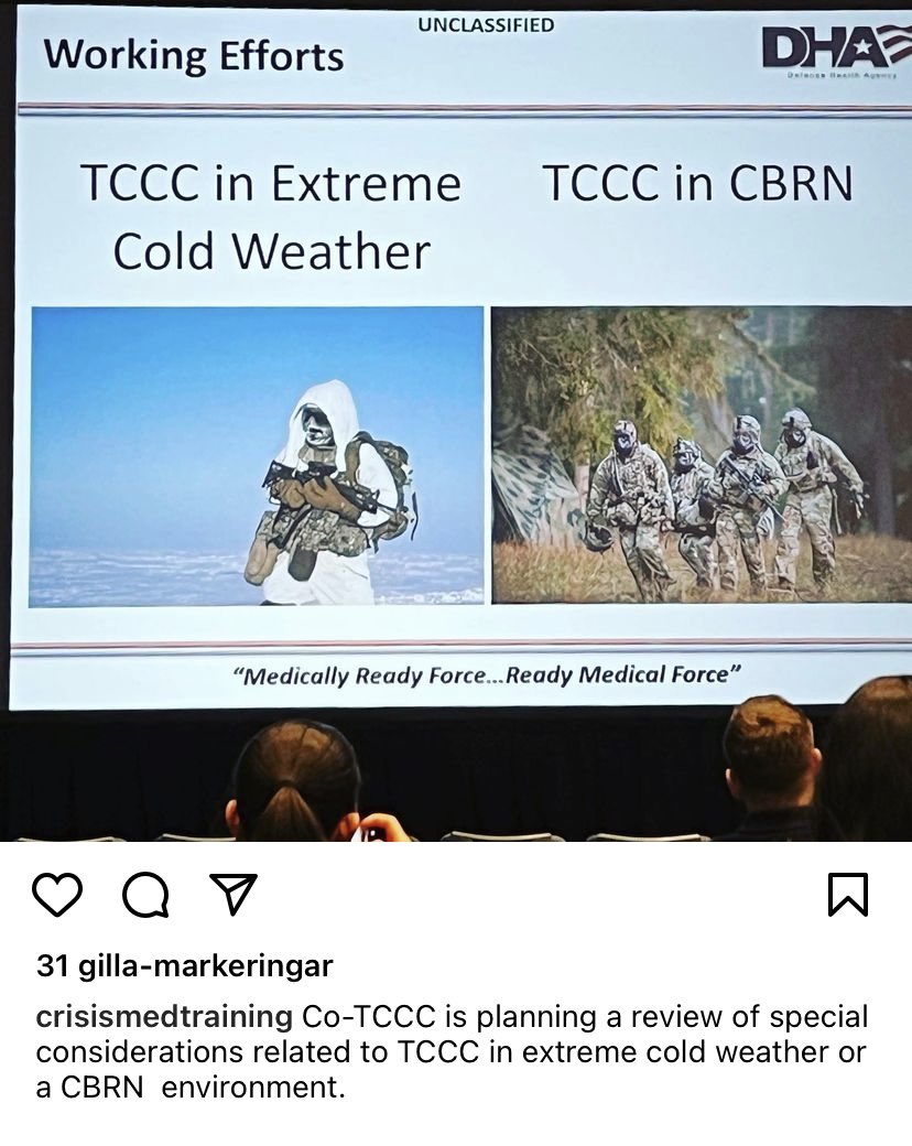 Ht @CrisisMedicine from #soma2023
Pro tip to @CommitteeonTCCC : Make sure to involve @jmelau #tccc #milmed #arcticTCCC  #tacmed