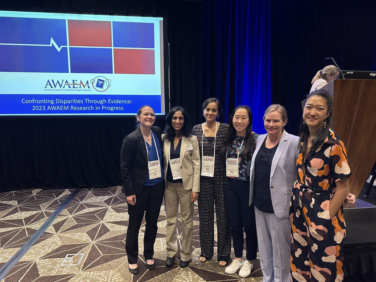 Thanks to all the incredible presenters and ground-breaking presentations <a href="/AWAEM/">AWAEM</a> RIP <a href="/SAEMonline/">SAEM</a> #SAEM23 

<a href="/anitachary/">Anita Chary, MD PhD</a> <a href="/MSuh25/">Michelle Suh, MD (she/hers)</a> <a href="/batt_doc/">Nicole Battaglioli, MD, MHPE</a> <a href="/tsaiduck77/">Jenny Tsai, MD, M.Ed</a> <a href="/MEParsonsMD/">Melissa Parsons MD</a>