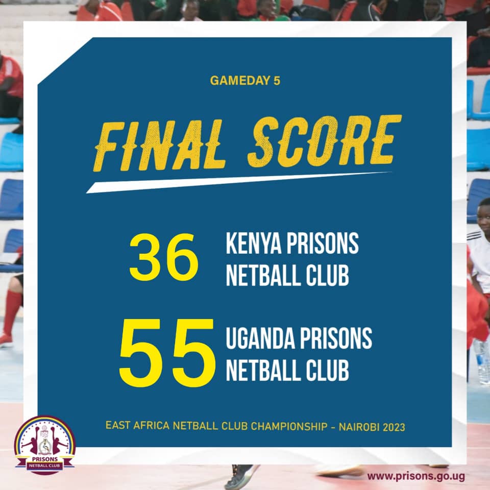 #EastAfricaNetballClubChampionship2023 | #Semifinal2 
@PrisonsNetballC through to final after humbling Kenya Prisons by 55-36 in the last semi honored today.
Now @PrisonsNetballC will meet NIC on final tomorrow
#AllUgandaAffair | #ItsComingHome 
@shecranes256 @NBSportUg