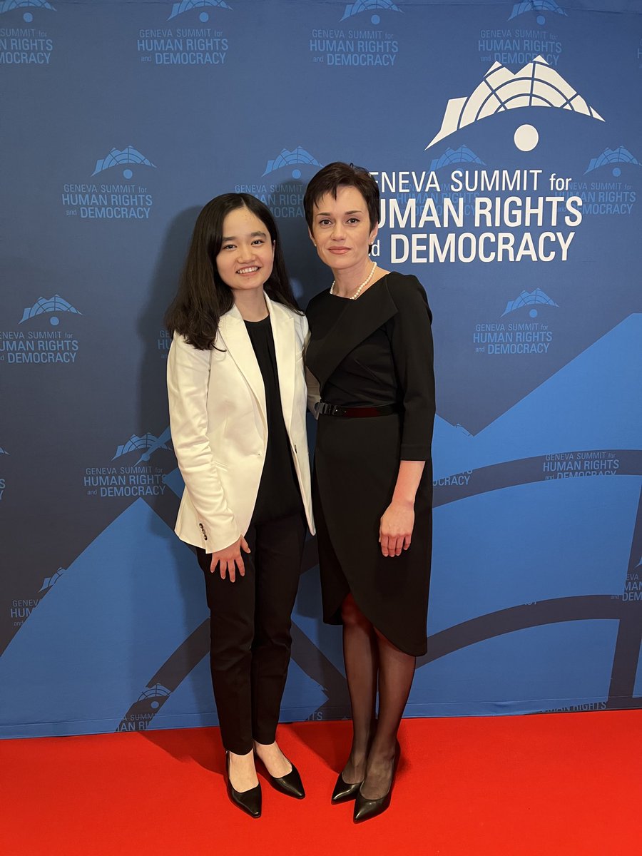 Incredible pleasure and truly a privilege to meet Nila Ibrahimi ⁦@IbrahimiNila⁩ 16-year-old Hazara activist - and a fierce fighter! - who narrowly escaped the Taliban takeover of Afghanistan #GenevaSummit2023