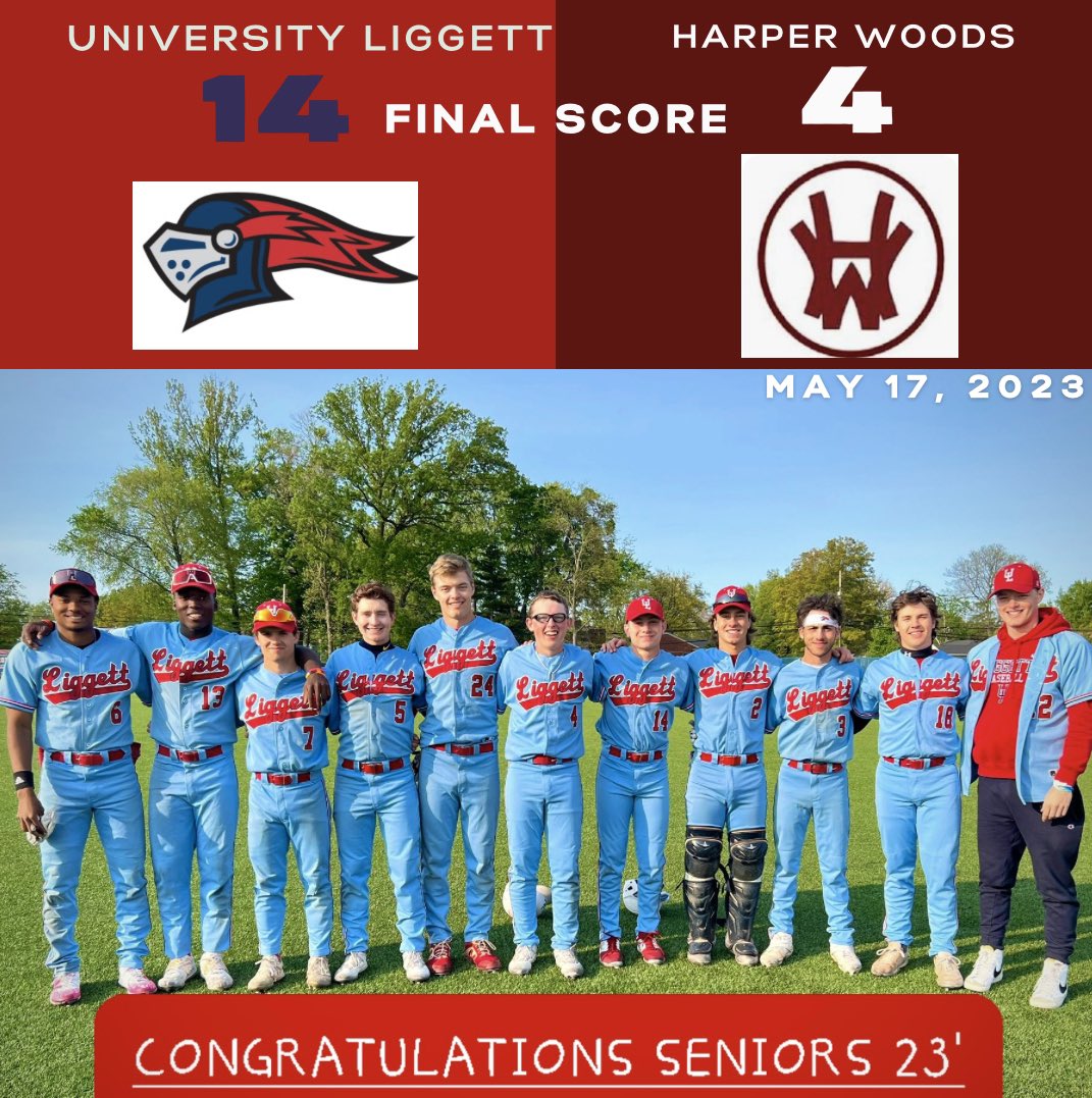Liggett Baseball (@liggettknights) on Twitter photo ULS Seniors 23’ looked good w/ win vs Harper Woods 14-4
<a href="/TommySchoeck/">Tommy Schoeck</a> 5IP 9K BB 3R 4H bat 1-2 RBI
<a href="/JarrenPurify/">Jarren Purify</a> 3-3 2B 3R 2RBI 5SB BB
<a href="/service_oliver/">Oliver Service</a> 3-3 3R RBI 4SB BB
<a href="/MacKatz2/">Mac Katz</a> 2-3 2R BB SB
<a href="/ryanjones95/">Ryan Jones</a> 2-4 4RBI 2R 2SB
<a href="/ryan_knaebel/">Ryan Knaebel</a> 1-2 2B 2RBI R
<a href="/NeilMurphy01/">Neil Murphy</a> 1-3 HR💣2RBI R BB ULS Seniors 23’ looked good w/ win vs Harper Woods 14-4
<a href="/TommySchoeck/">Tommy Schoeck</a> 5IP 9K BB 3R 4H bat 1-2 RBI
<a href="/JarrenPurify/">Jarren Purify</a> 3-3 2B 3R 2RBI 5SB BB
<a href="/service_oliver/">Oliver Service</a> 3-3 3R RBI 4SB BB
<a href="/MacKatz2/">Mac Katz</a> 2-3 2R BB SB
<a href="/ryanjones95/">Ryan Jones</a> 2-4 4RBI 2R 2SB
<a href="/ryan_knaebel/">Ryan Knaebel</a> 1-2 2B 2RBI R
<a href="/NeilMurphy01/">Neil Murphy</a> 1-3 HR💣2RBI R BB