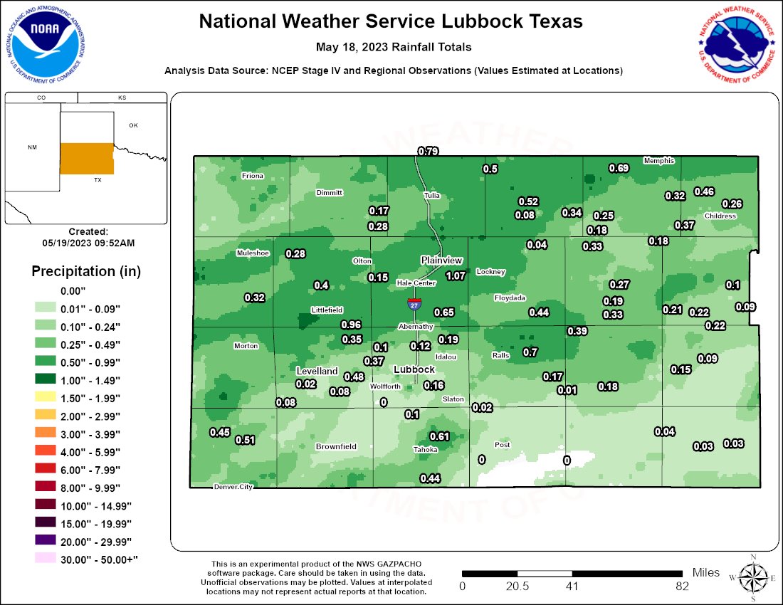 NWS Lubbock on Twitter "Here's a snapshot at the rainfall totals from