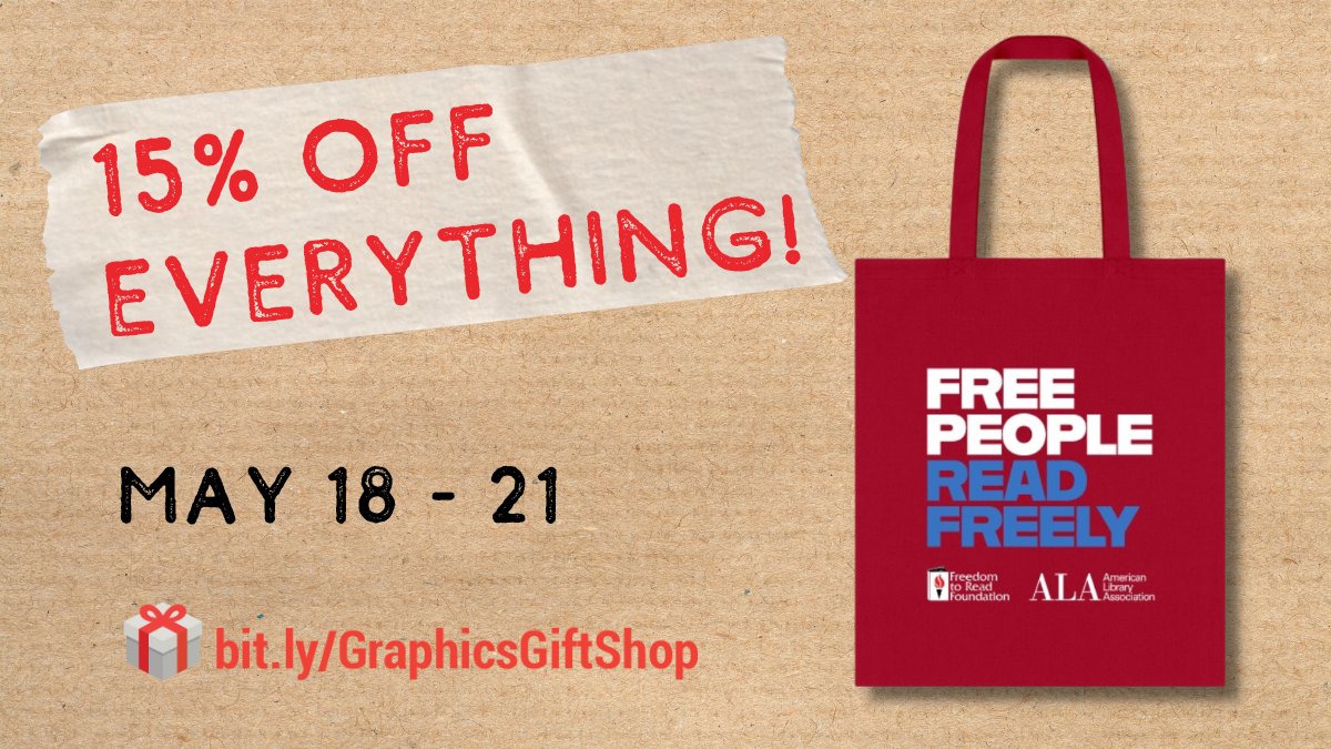 Get ready for summer with gear that shows your support for libraries and the freedom to read. Enjoy a 15% discount on everything at the ALA Graphics Gift Shop until May 21st! bit.ly/GraphicsGiftSh…
#FreePeopleReadFreely