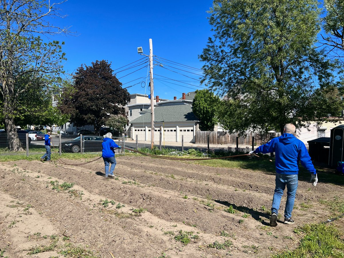 Yesterday, @EversourceMA joined forces with us at #GroundworkLawrence to spruce up the incredible #CostelloFarm.
