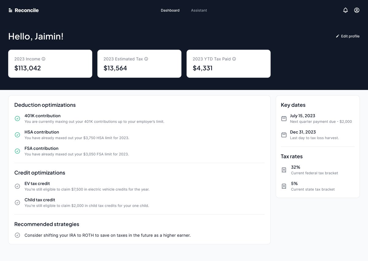 If you're tired of doing taxes by yourself, come test out our hybrid AI-human-based tax solution!

ai.getreconcile.com