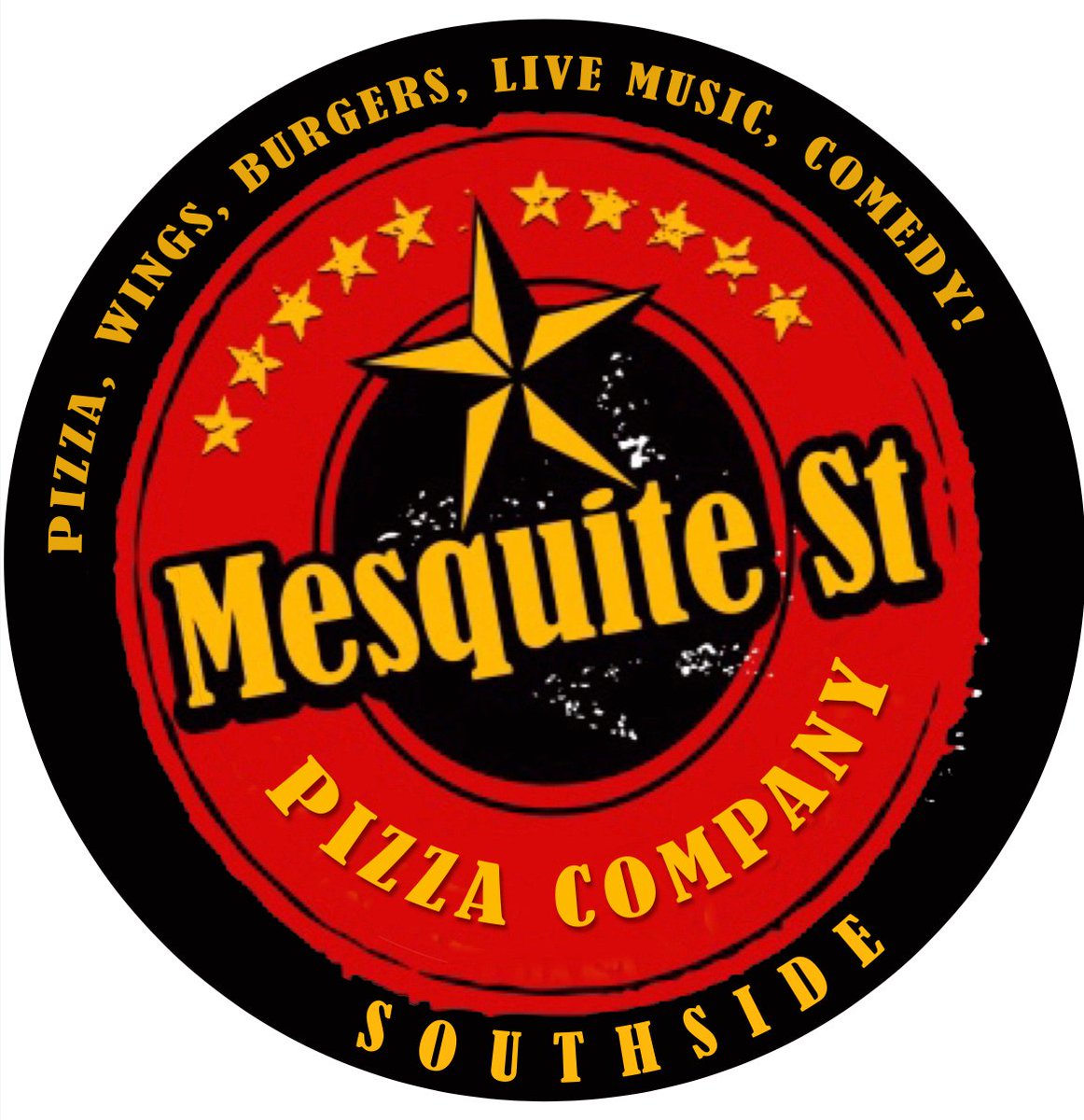 Mesquite street pizza Southside is open!! 
Come see us at 4535 South Padre island drive 
Live music , comedy , fun , food and laughs 
We are finally open !!!