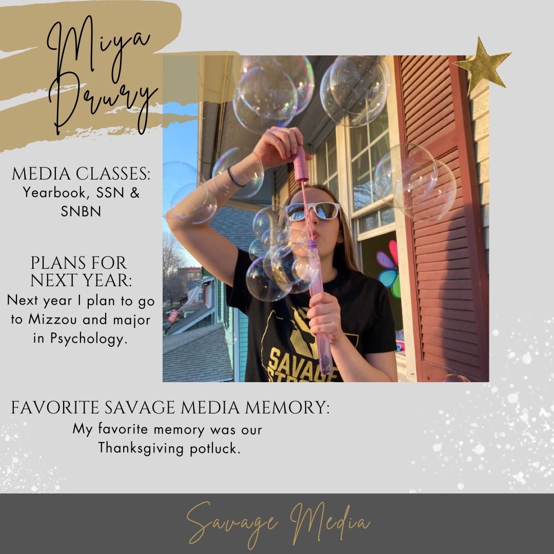 Congratulations to Savage Media Senior, Miya Drury💛🖤