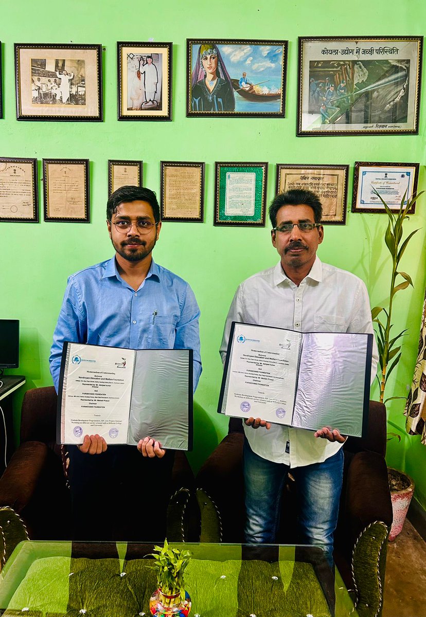 puranfoundation's tweet photo. MOU Between PURANCHAND FOUNDATION 🤝 NAVDIVYAM EDUCATION AND WELFARE FOUNDATION Towards SKILL DEVELOPMENT in the field of SOCIAL SECTOR and Need of Professionalism’s in this industry✌️  
 #PURANCHANDFOUNDATION
#NAVDIVYAMEDUCATIONANDWELFAREFOUNDATION
#SOCAILSECTOR
#NGO https://t.co/ibjHb5uTal