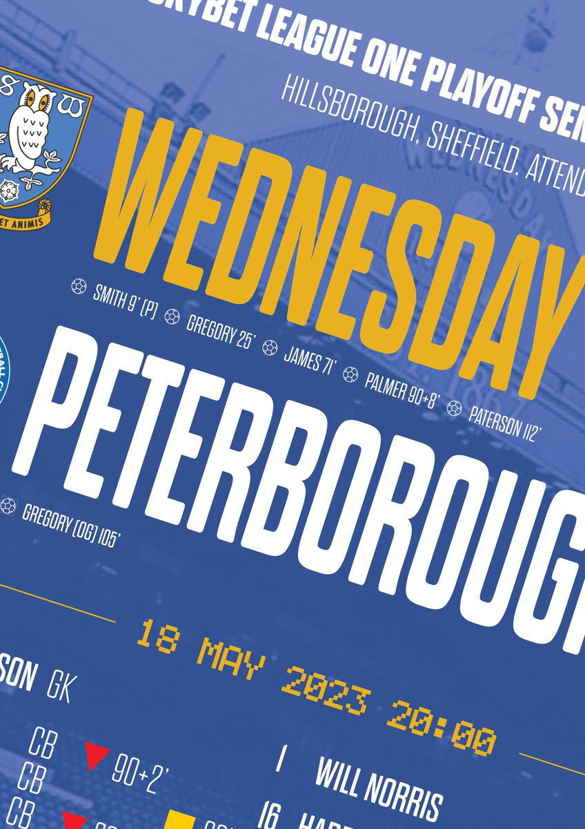 🖼️ Sheffield Wednesday 5-1 Peterborough. 

Relive that game last night that will last long in the memory for all Wednesdayites.

To be in with a chance of winning this A4 print.

1️⃣ Follow <a href="/WTIDPOD/">The Wednesday ’Til I Die Podcast</a>.
2️⃣ Follow @FootieThreadz.
3️⃣ Retweet.

footiethreadz.com/products/sheff…

#SWFC • #WAWAW