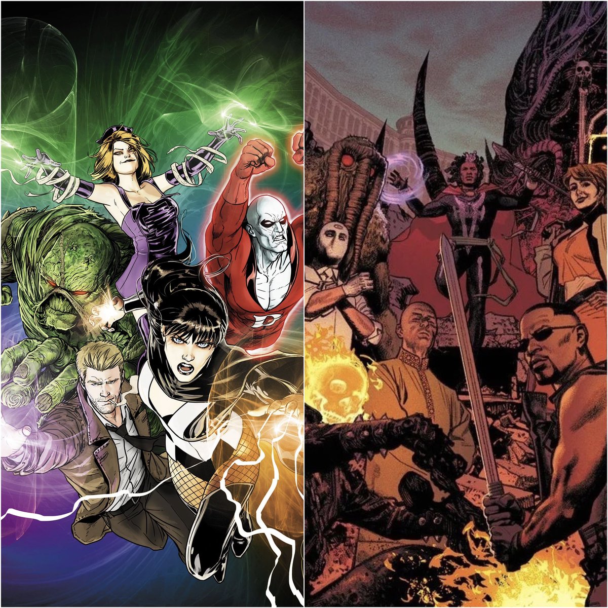#Earth7642TeamBuilder
Using 4 DC characters & 5 Marvel characters, build a Midnight Sons team for Earth-7642/The Crossover Earth.