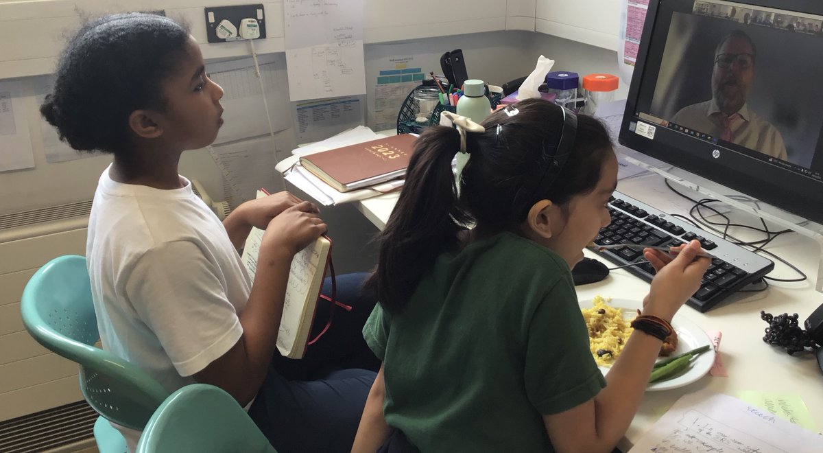 RFitzroyAcademy's tweet photo. Today, two of our Eco-Warriors took part in a #cluster7 event to discuss sustainability and what we can do to work together against climate change! Stay tuned for updates on our upcoming events! #futureleaders @reach2trust @cathiepaine #wecareforour🌎❤️#workinglunch https://t.co/rjjTQb8ac5