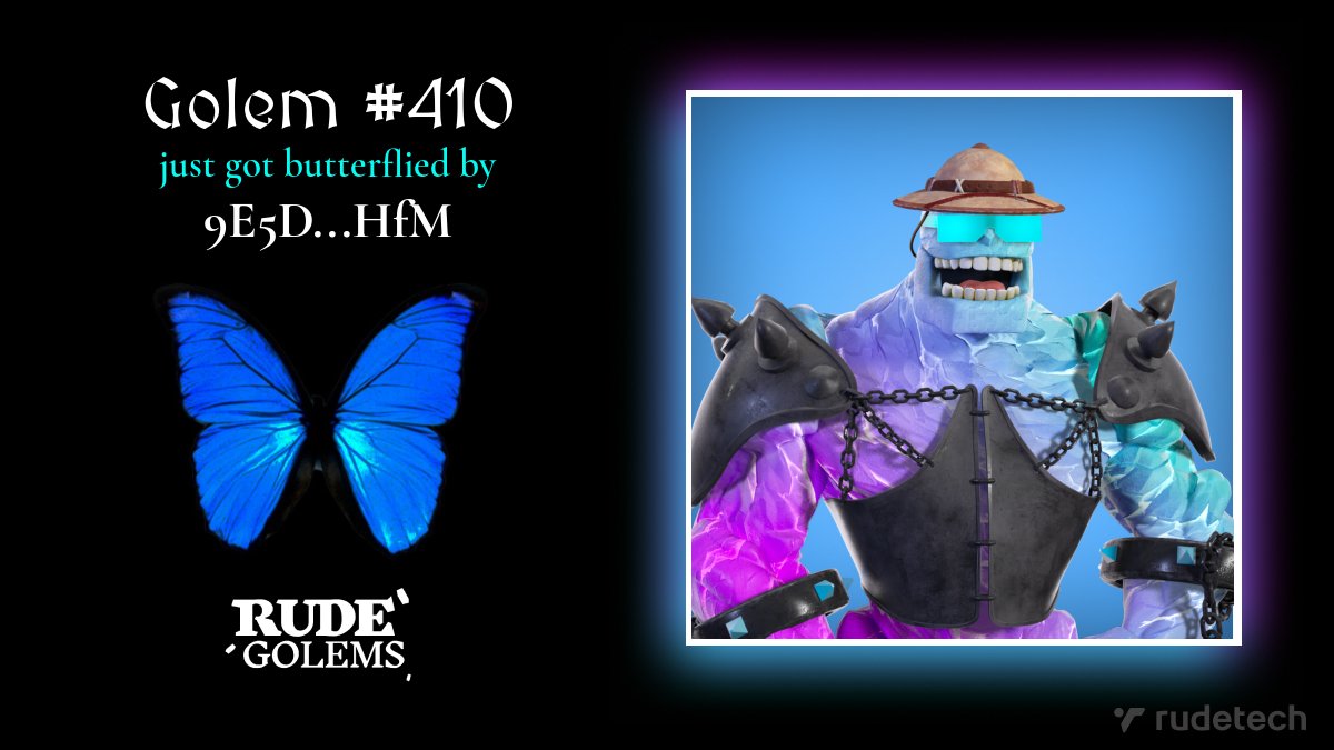 RudeRework's tweet image. A Rude Golem just changed it's appearance! 🦋😱 #RudeRework #RudeGolems