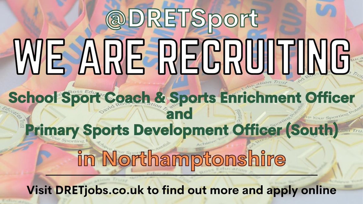 DRETsport's tweet image. Join the DRETSport team in Northamptonshire. We have a couple of roles currently being advertised. 

Visit dretjobs.co.uk to find out more and apply online.