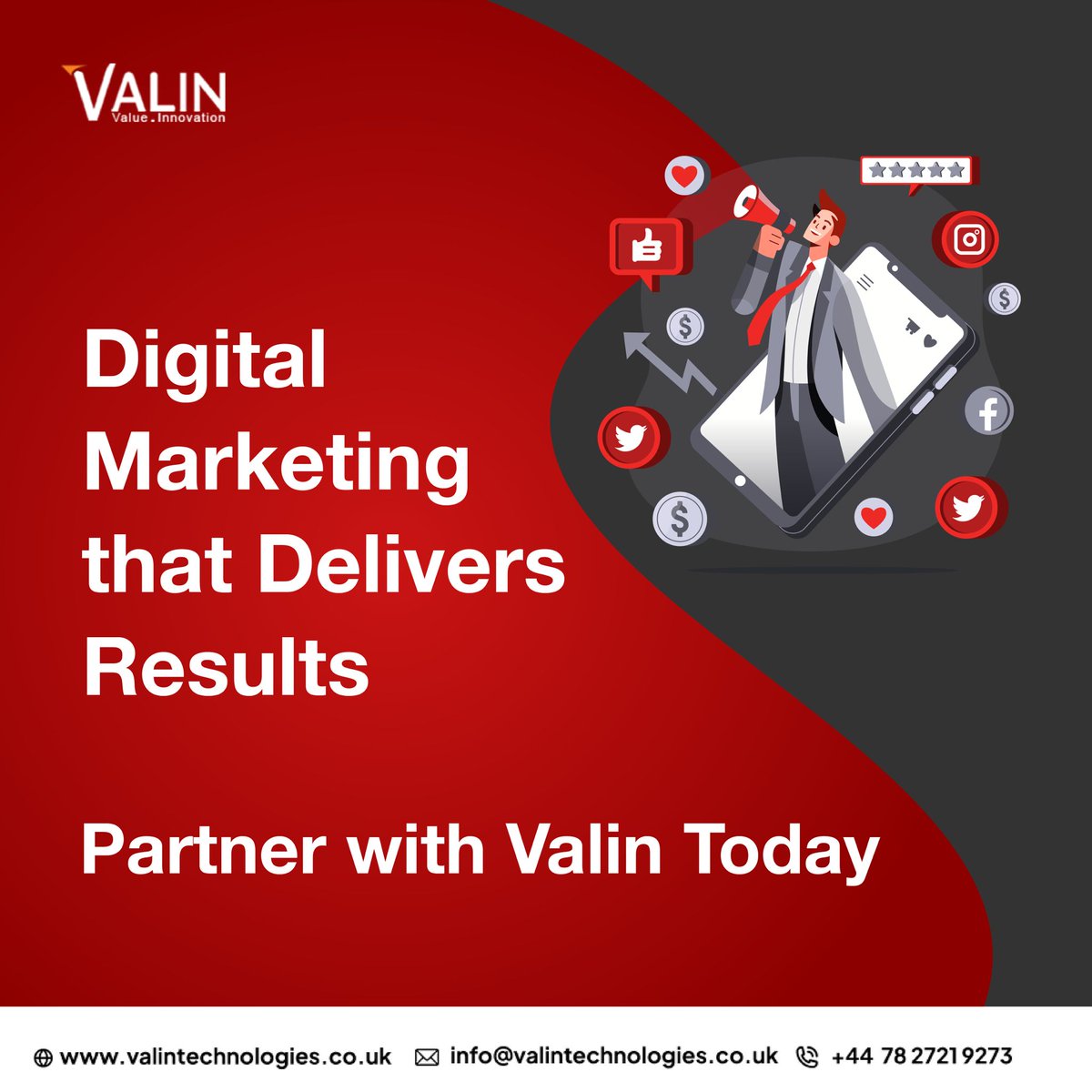 valintech's tweet image. With Valin's digital marketing services, you can trust us to help you reach your target audience and achieve your business goals. 
📞(+44) 7827219273
�valintechnologies.co.uk/services/digit…
#valin #valintechnologiesuk #onlinemarketing #socialmediamarketing #contentmarketing #emailmarketing