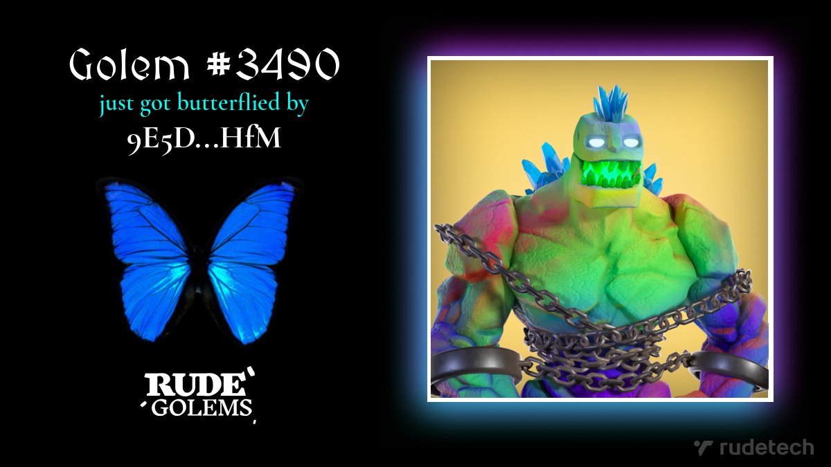 RudeRework's tweet image. A Rude Golem just changed it's appearance! 🦋😱 #RudeRework #RudeGolems
