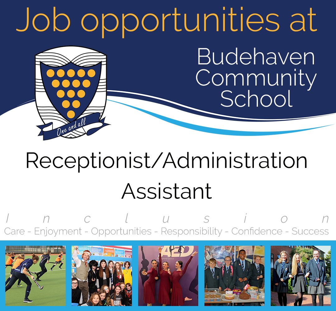 Great Job Opportunity at Budehaven Community School.
We require a receptionist to act as the first point of contact for all visitors and callers to the school during the day.  

Find out more:
budehaven.cornwall.sch.uk/news/reception… #edujobs #receptionist #schooladmin #Jobs