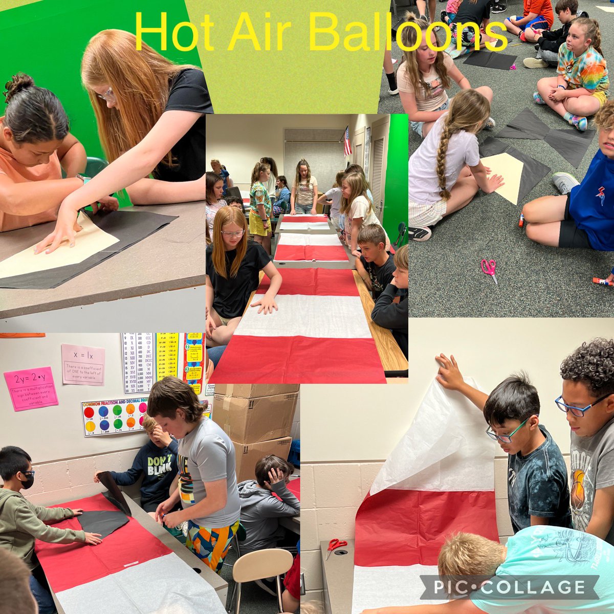 boycem3's tweet image. Fifth graders are trying their hands at building hot air balloons!!! @FVFirebirds1 @BellevueSchools @DrYemothy #DocYSTEM