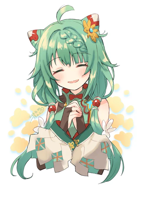 引けたので取り急ぎのヘルカちゃん。 私のホームで笑ってくれてます、ウフフ #マギレコ