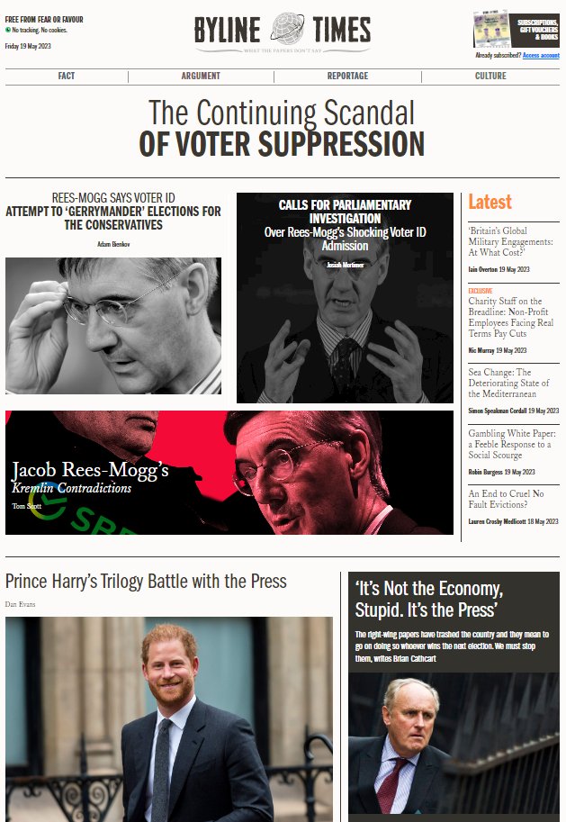 Our weekly digital front page

🔴 THE CONTINUING SCANDAL OF VOTER SUPPRESSION 🔴

bylinetimes.com