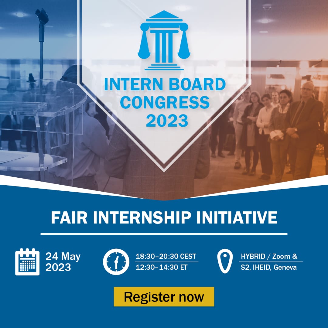 📢 Join us for the Intern Board Congress 2023 and connect with interns from across the UN system!
🕒: 18:30 CEST / 12:30 ET
📍: Hybrid / Webex + Geneva for in-person participants
✍🏾: Register here: forms.gle/RyJstepW13wPjR…

#IBCongress2023
#UNInterns
#fairinternship