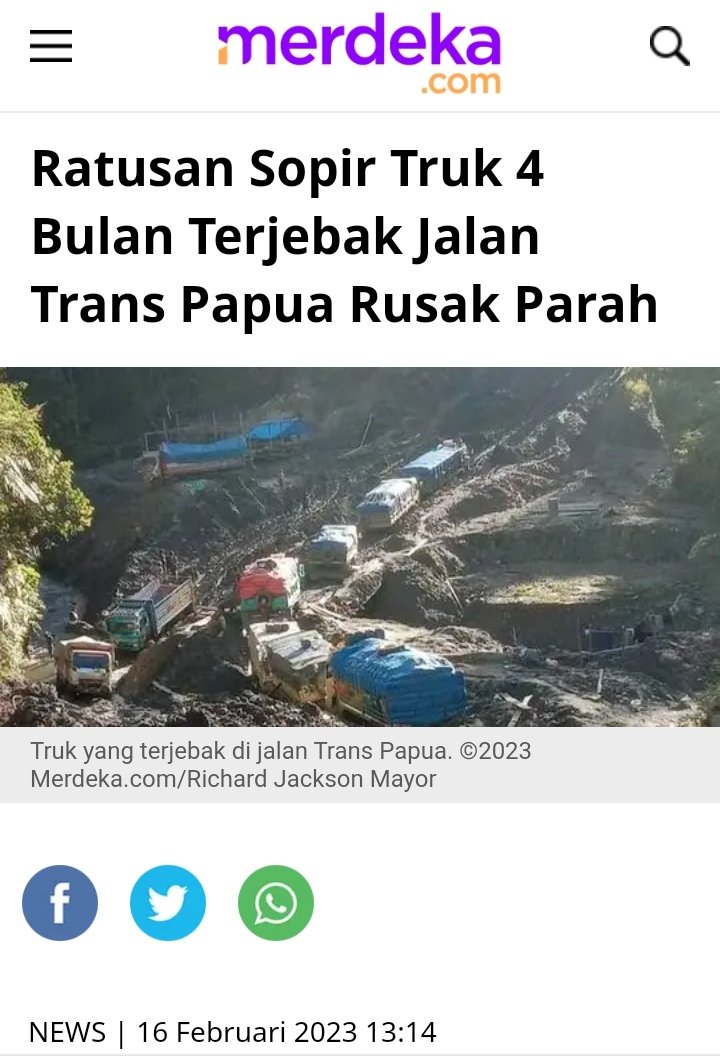 Akibat pake kaca mata kuda, berlebihan memuji Jokowi yang sudah bangun infrastruktur jalan puluhan ribu kilometer. 
Papua mungkin gak masuk hitungan di kepala mereka, yang penting pujian dulu, goblog urusan belakang