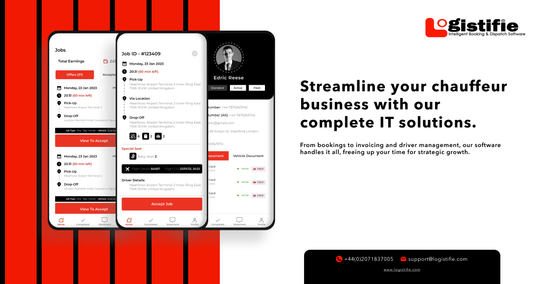 logistifie's tweet image. Streamline your chauffeur business with our complete IT solutions. From bookings to invoicing and driver management, our software handles it all, freeing up your time for strategic growth.

#OnlinebookingSystem #GroundTransportation #Transportation #Business #dispatchsoftware