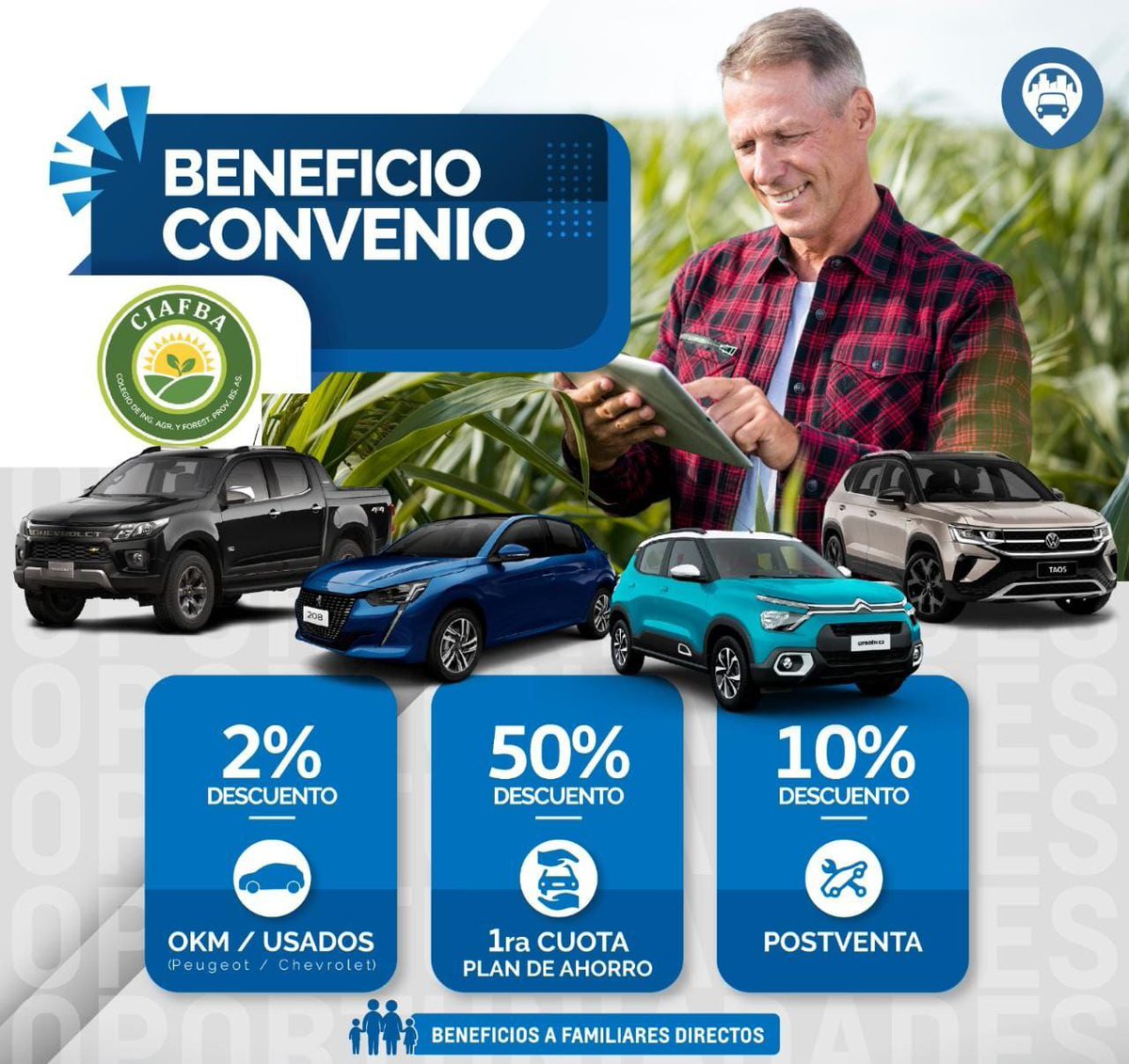CiafbaOficial's tweet photo. 🚗🚙Continúa vigente el #Convenio con #OPENCARS p/matriculados en #CIAFBA con matrícula ACTIVA: descuentos en compra 0 km, usados y plan ahorro Chevrolet, Volkswagen, Peugeot, Citroën, y servicio post venta.

Más info:
📱Mara Amin Eddine 2346 581601
📱Joaquín Marino 2346 457915 https://t.co/lQrDwf9fzm