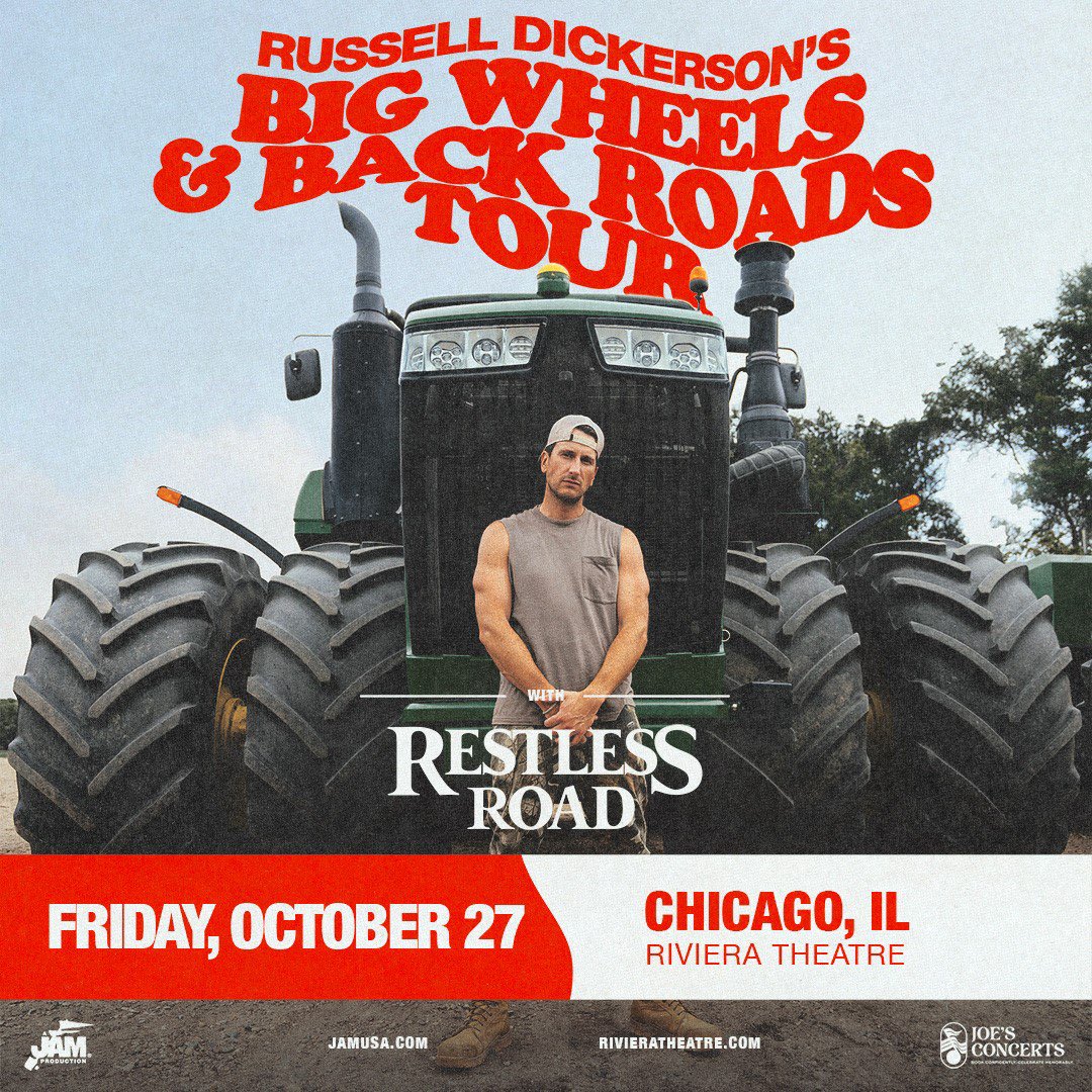Joe's Concerts (@joes_live) on Twitter photo ON SALE NOW | <a href="/russelled/">Russell Dickerson</a>'s BIG WHEELS & BACK ROADS Tour with @restlessroad comes to <a href="/TheRivChicago/">The Riviera Theatre</a> on Friday, October 27. Tickets are on sale now.
🎟 bit.ly/41B128r ON SALE NOW | <a href="/russelled/">Russell Dickerson</a>'s BIG WHEELS & BACK ROADS Tour with @restlessroad comes to <a href="/TheRivChicago/">The Riviera Theatre</a> on Friday, October 27. Tickets are on sale now.
🎟 bit.ly/41B128r
