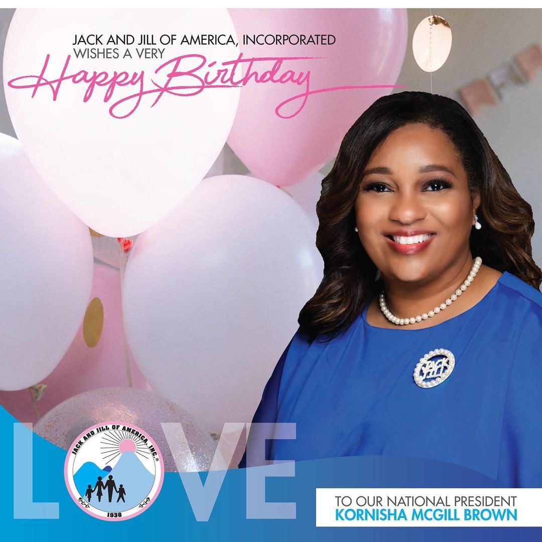 JackandJillInc's tweet photo. A very special Happy Birthday to Jack and Jill of America, Incorporated’s National President Kornisha McGill Brown! Thank you for everything you do for our organization in service for the children. 

Enjoy your day💙💗 https://t.co/Tp1xUaiAqV