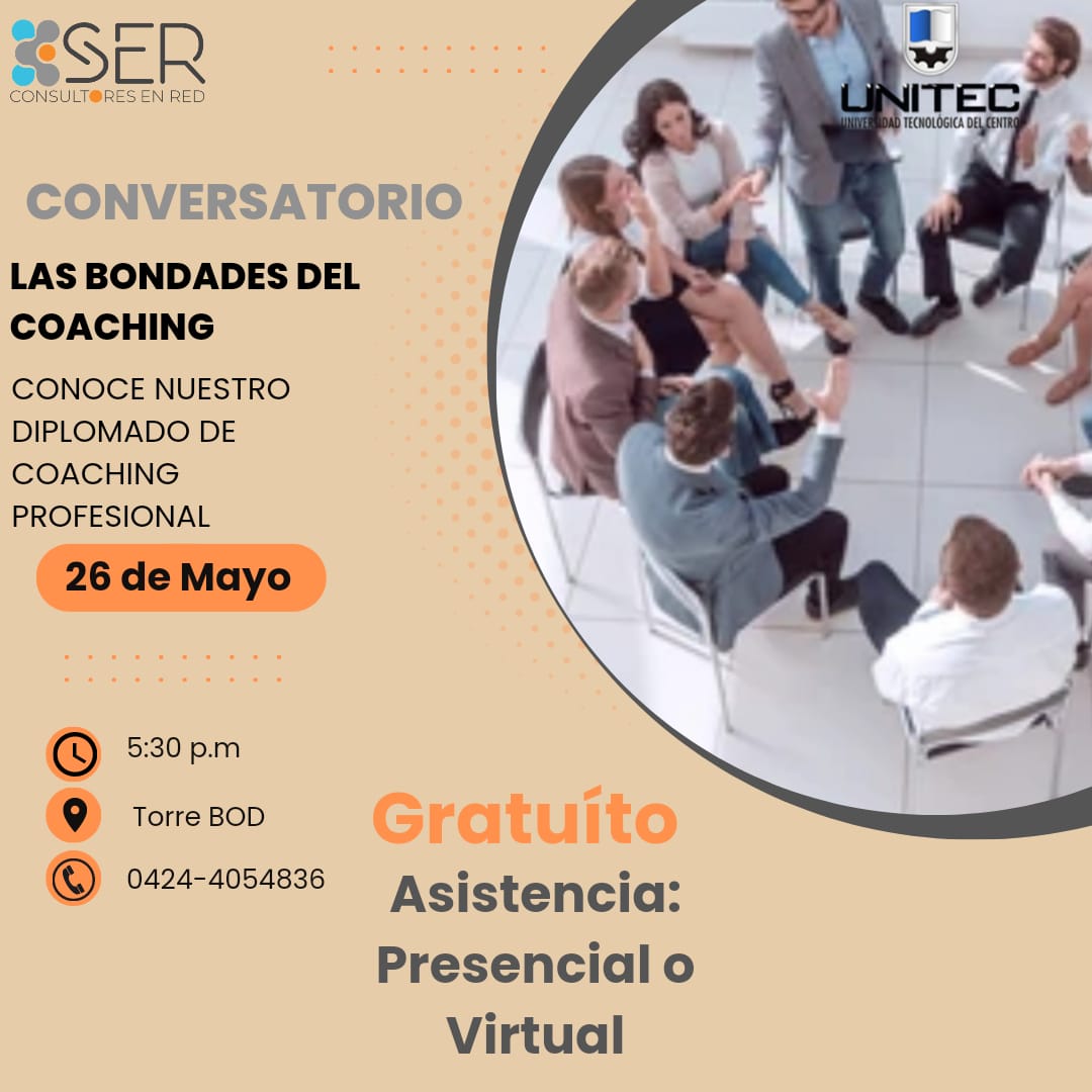 talentounitec's tweet photo. Conoce las bondades del Coaching  Profesional, ven a compartir  en nuestro conversatorio, aclara dudas. 
Orientado a profesionales líderes de equipo de alto desempeño.
#talentoUNITEC  #UNITECVE https://t.co/vFuoAIrlC3