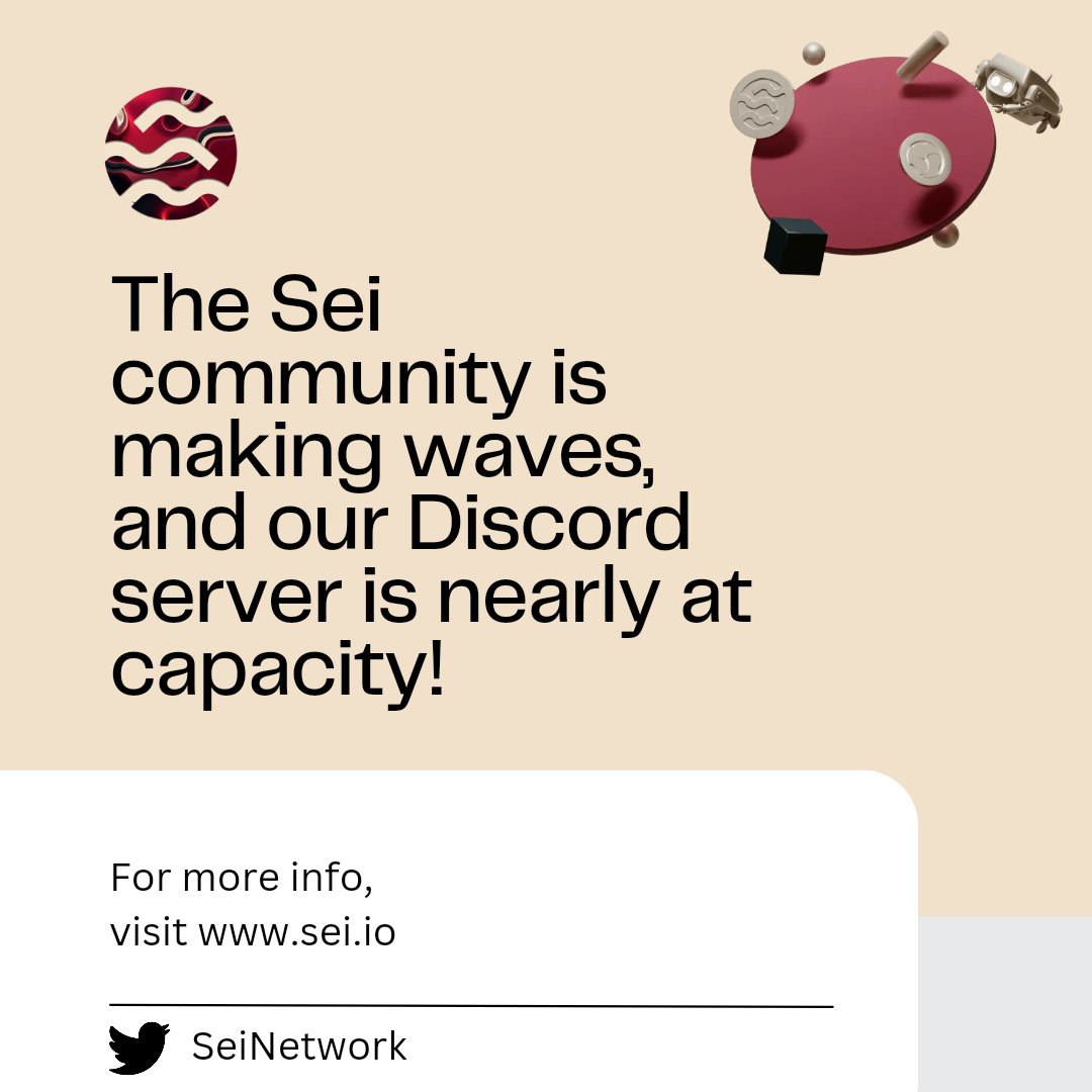 SeiNetwork_ID's tweet photo. Komunitas Sei membuat gelombang, dan server Discord kami hampir mencapai kapasitasnya!
Terima kasih atas kesabaran dan dukungan Anda saat kami berupaya meningkatkan kapasitas anggota.
Setengah juta Seilors berlabuh di Discord dan armada terus bertambah 🤯🚢
#FastesLayer1
#Sei https://t.co/jRu4F9YF1J