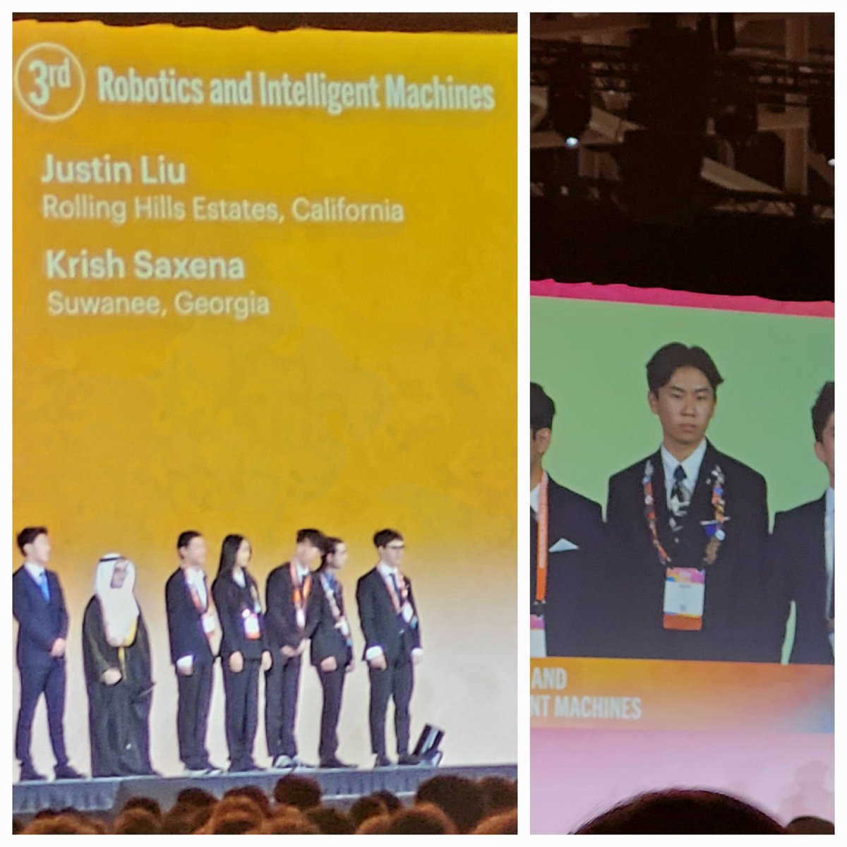A huge congratulations to Justin Liu for winning 3rd place in Robotics and Intelligent Machines at the 2023 International Science and Engineering Fair! #RegeneronISEF