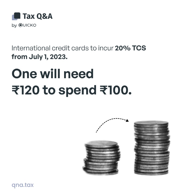 Quicko_official's tweet photo. From 1st July 2023, swiping your ๐ณ international credit card for payments exceeding 7 lakhs p.a. will attract 20% โ ๏ธ TCS.
But fret not! You can claim a refund of TCS by filing your tax return.
#howtoquicko #tcs #taxes #creditcard #payments #internationalpayments #taxqna