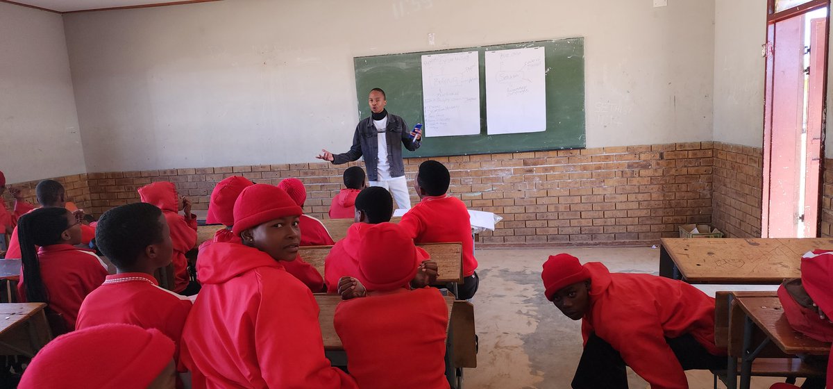 Am4Change's tweet photo. Today, we were in Setlopo High School in Mafikeng, interacting with learners on bullying. This is a step towards safer schools as we approach the child protection week.
#iamchange
#leadinspirechange
#stopGbv https://t.co/zZ7x1FDYgj