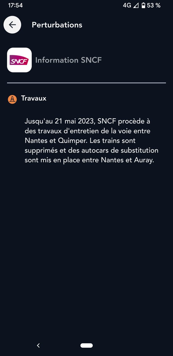 silMittens's tweet photo. @SNCFConnect @SNCFVoyageurs bonjour ! Help je viens de recevoir cette alerte. Je voyage avec mon velo et je viens de voir cela... 😨 Tout va bien se passer pour le bus avecmon velo? Je fais le auray nantes dimanche 21 à 14h30. Merci https://t.co/NfDA2ZwlqU