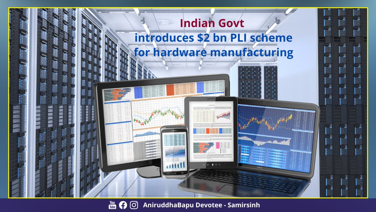 #IndianGovt doubles #PLIscheme for IT #HardwareManufacturing to $2 bn. The newly released scheme aims to spur domestic production of laptops, tablets, PCs & servers. After PLI brought massive success for mobile manufacturing, India now aims to become a powerhouse in the…