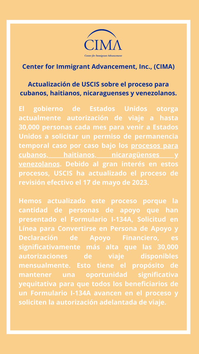 CIMAorg's tweet photo. Noticias de USCIS https://t.co/2Q0IKyrCmG