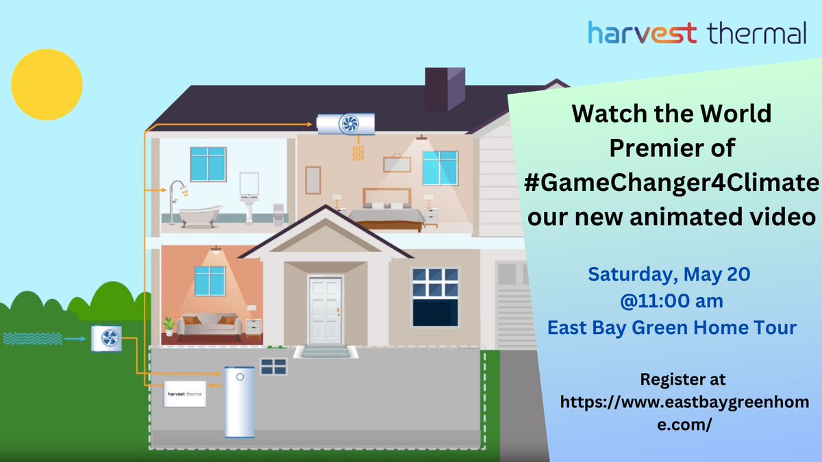 Super-excited to announce the #WorldPremier of our new video #GameChanger4Climate. Register for the East Bay Green Home Tour and tune in around 11:00 PT for its first public airing. Come for the animation... stay for the home #electrification tour!!!  hubs.li/Q01Qt6f60