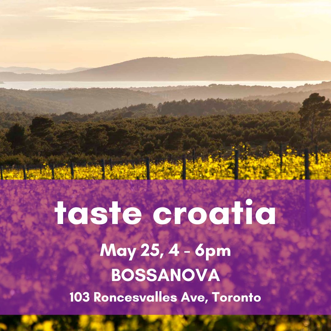 Join us at @BossanovaTo as we invite you to discover the new old world through a selection of wines from across our portfolio.
📍 103 Roncesvalles Ave, Toronto
🗓 Thu May 25
🕓 4 - 6 pm
🎟  Sip and discover for free!
​Come and #taste #croatia with us! 
#torontowine #winetasting