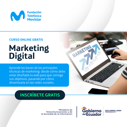 Pde_PJM's tweet photo. Te gustaría aprender a diseñar una estrategia de marketing digital? ¡Estás en el lugar adecuado!
Inscríbete en el curso gratuito de @FTMovistarEc y su eje de Empleabilidad e Innovación https://t.co/5XnTTxyY44  para descubrir cómo atraer e involucrar a los clientes. https://t.co/apHrAKV2Fh
