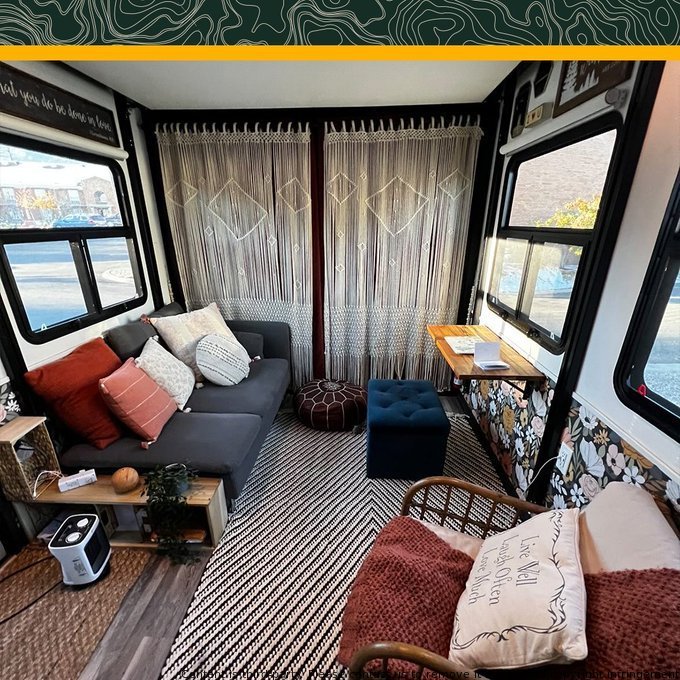 Get inspired with our Pinterest board for RV interior design ideas! Perfect for those looking to decorate their RV. Travel in style and comfort. #GORVING #RV #Travel #Design #Inspiration #Camping