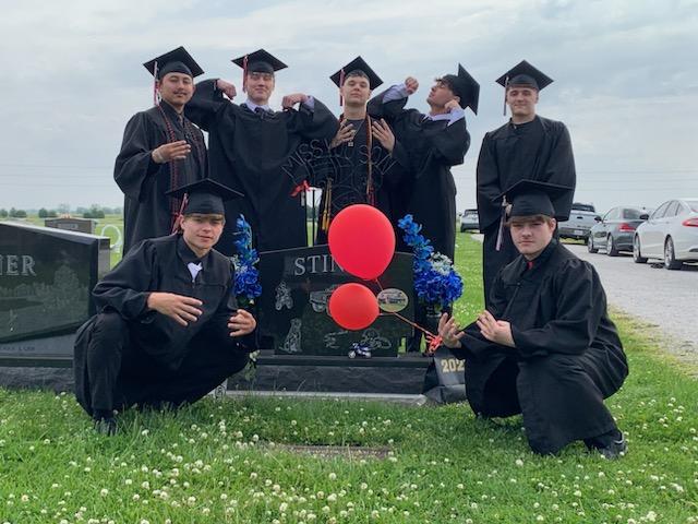 The Class of 2023 will be remembering Christian Stiner tonight.

Graduates will carry a rose to the vase on the way to get  the diplomas.

Some classmates spent some time at Christian's grave today.

In our hearts....

#IAGDTBAR #RaiderStrong